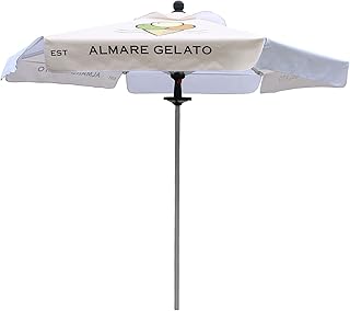 Custom Personalized 6 Ribs Outdoor Portable Table Market Umbrella for Advertising 8FT Patio Umbrella with Push Button SPF100+ Sun Protection Windproof Umbrella with Carry Bag