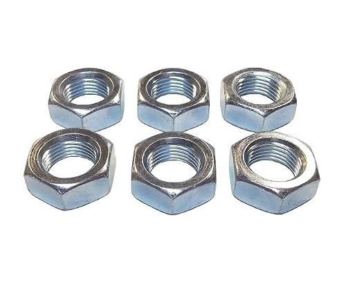 QS Components M14 X 2.0 Metric Steel Right Hand Jam Nut, Clear Zinc Plated (6-Pack)