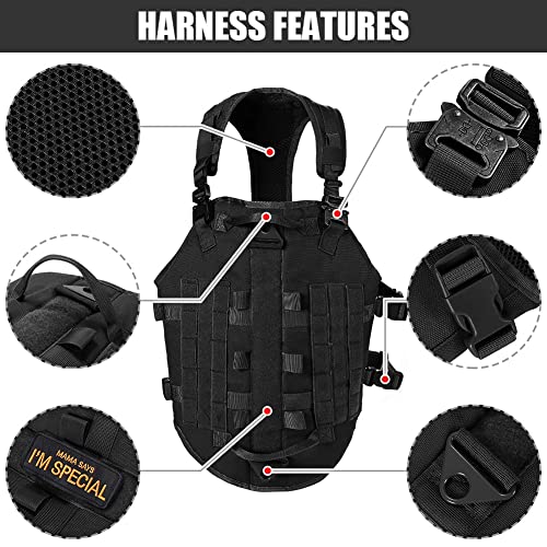 CBBPET Tactical Dog Harness No Pull,Reflective Military Dog Harness,Tactical Dog Vest with Molle & Sturdy Handle, Front… - Image 6