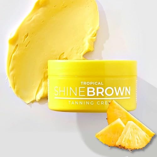 BYROKKO Original Shine - Crema bronceadora tropical marrón, 5.1 fl oz, crema bronceadora instantánea hidratante y no pegajosa con aceite de