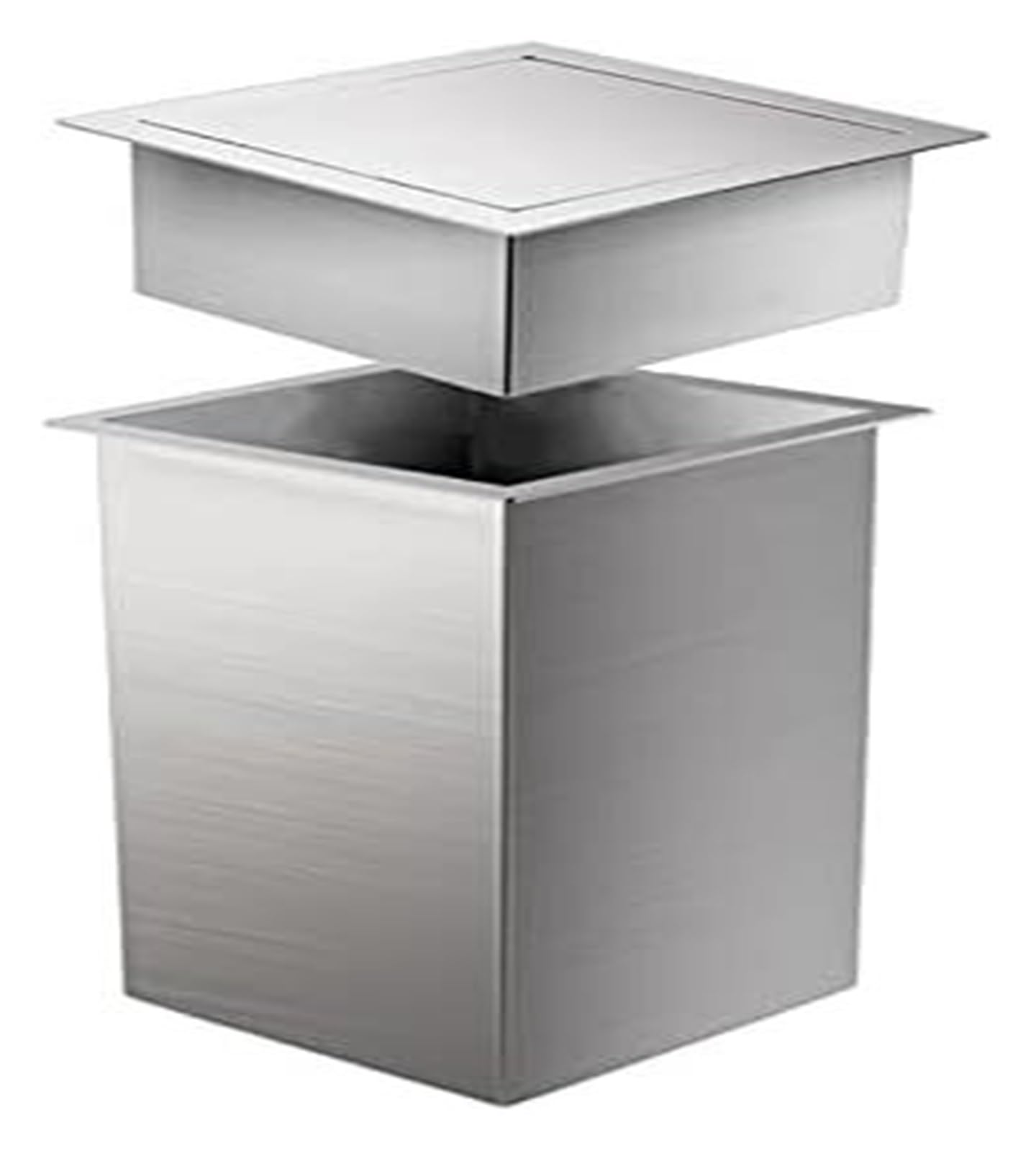 IUokLU Built in Countertop Trash Can,Flap Lid Bin,Built-In Clamshell With Built-In Stainless Steel Cleaning Bucket On Chute Balanced
