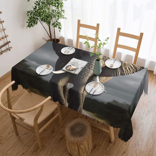 Nappe rectangulaire éléphant 3D en polyester lavable de 137x182 cm - 2