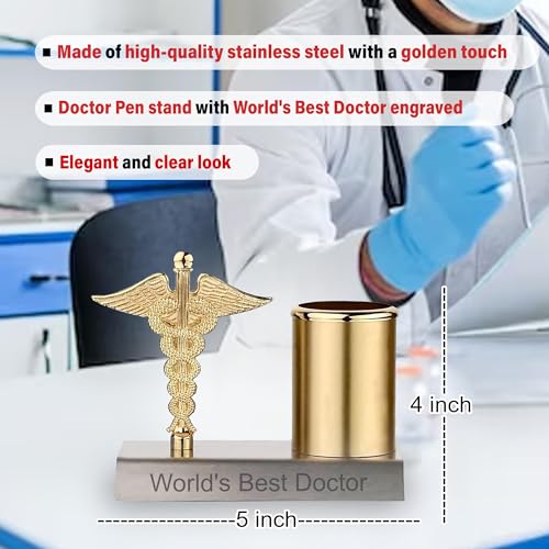 Image of SAVRI Personalized Doctor's Gift Set: Medical Symbol Pen with Pen Stand set | Ideal Gift for Doctors, Surgeons, and Medical Professionals | Perfect for Anniversaries, Birthdays, or Father's Day