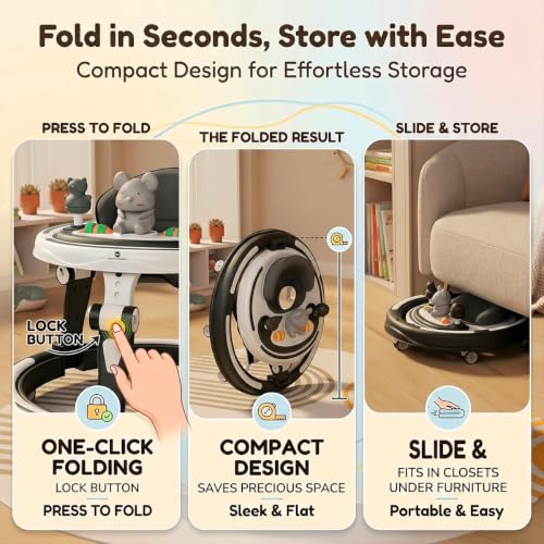 Image of StarAndDaisy Baby Walkers for 9 Months + Or 6-24 Month Baby Boy Girl /360Walker for Kids with 7 Level Height Adjustment /Walker for Baby with Switchable Food & Musical Toy Tray.
