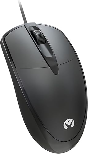 Wired Optical Mouse, 3 Buttons with Scroll Wheel, Black, MOS-371U BK