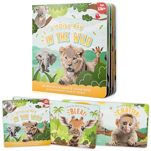 Fun Touch and Feel Sound Book for Babies and Toddlers - Interactive Sensory Book with Animal Noises for 1-3 Year Olds - The Perfect Sound Book Toy for Baby Showers & Newborn/Infant Gift 12-18 Months