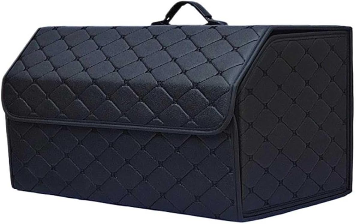 Car Trunk Organizer for Suzuki Jimny 2007-2017, Foldable Leather Storage Box with Lid Handle Cargo Management Container Portable,L