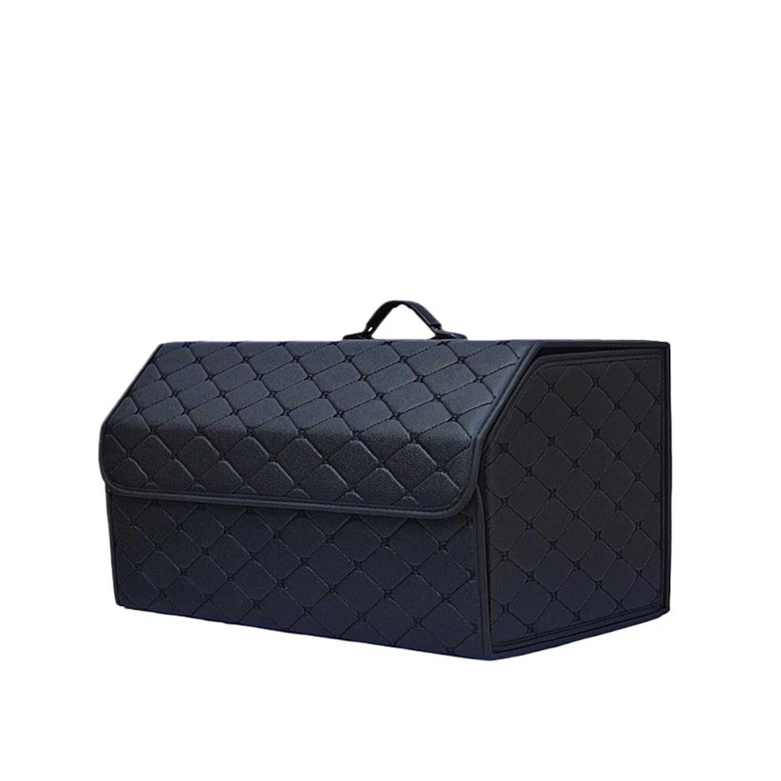 Car Trunk Organizer for Suzuki Jimny 2007-2017, Foldable Leather Storage Box with Lid Handle Cargo Management Container Portable,L