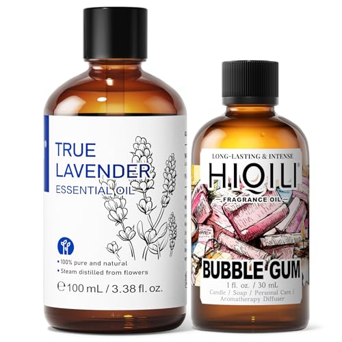 HIQILI Aceite Esencial de Lavanda 100ML y Aceite Aromático Bubble Gum 30ML