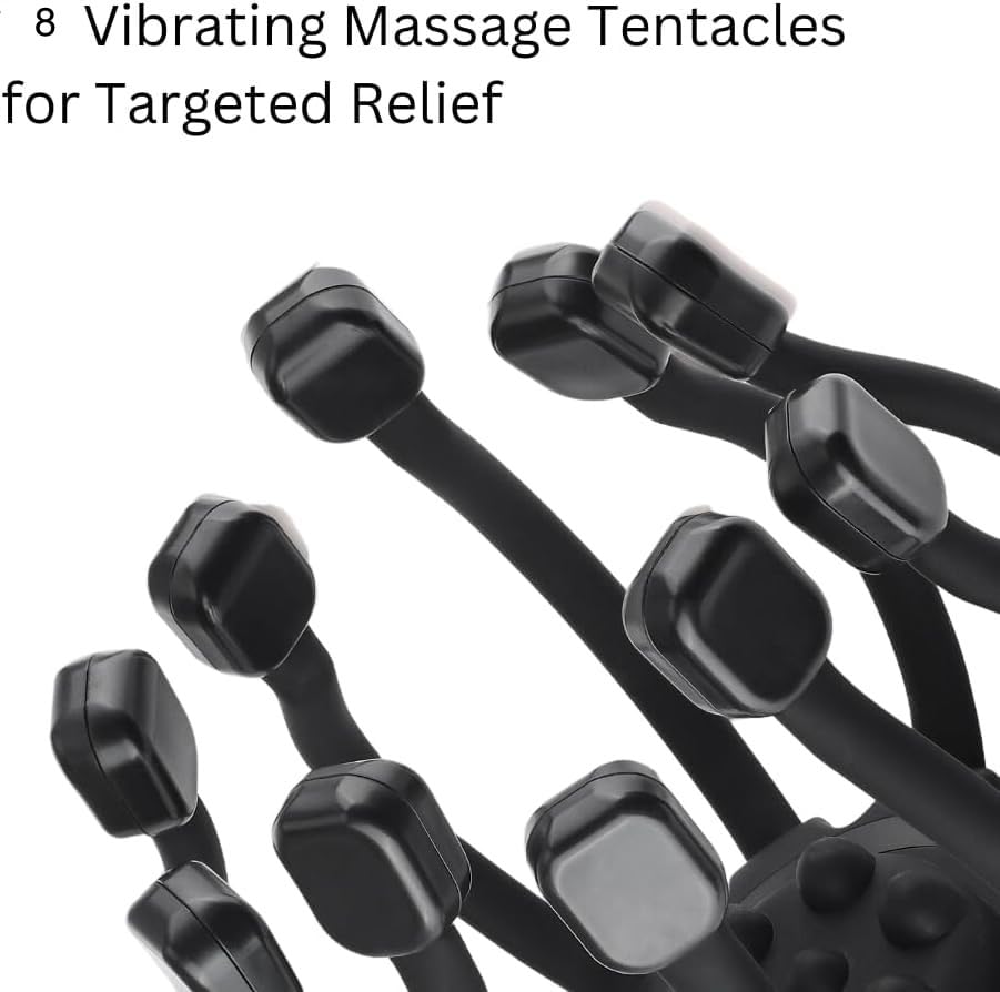 JINPRI Electric Scalp Massager For Hair Growth Stress Relax 360 Degree Portable Head Massger Relief Wireless Therapeutic (Black) 1