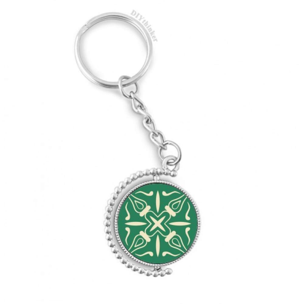 Llavero giratoria Talavera estilo decorativo verde con anillo Pilgrim 4