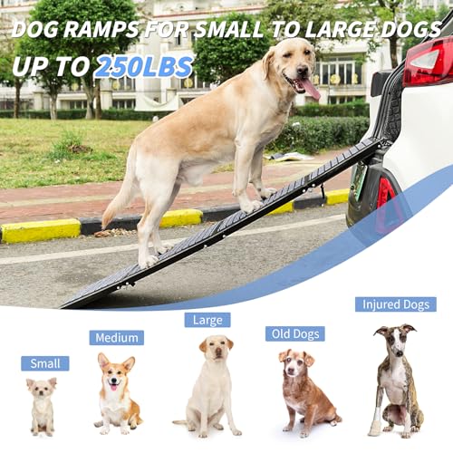 Dirtreker rampa para carros de cães para cães médios e grandes, rampa de escadas para animais de est