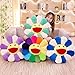 TEFU Flower Plush Pillow, Sunflower Pillow Soft & Comfortable Sunflower Smiley Cushion Colorful Sun Flower Plush Toy Home Bedroom Shop Restaurant Decor (Green,16.5in/42cm), 1 Count (Pack of 1)