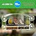 Gray Bunny Window Bird Feeder with Strong Suction Cups, Modern Window Bird Feeders for Outdoors Viewing, Clear Transparent Squirrel Proof Birdfeeder, Drain Holes, Removable Tray, Large Seed Capacity