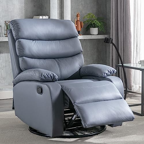 Gnmlp2020 Swivel Rocking Recliner Chair For Living Room, Beige Recliner Chair Made Of New Technology Fabric, Manual Small Recliner Easy To Operate The Recline-Dark Grey #TOP5