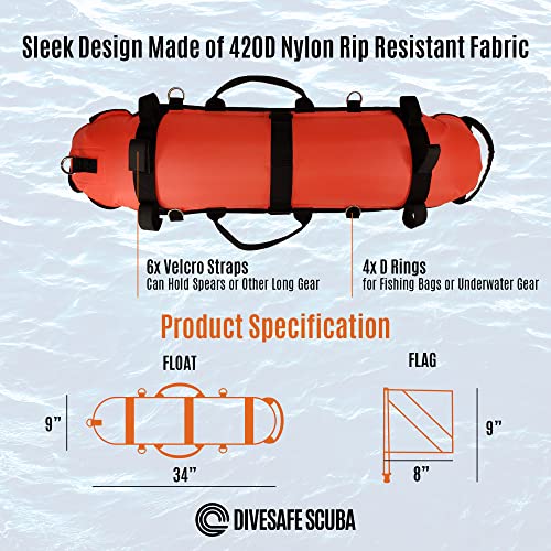 DiveSafe Torpedo Buoy Float for Scuba Diving Spearfishing, Free Diving, Snorkeling and Swimming - Image 4