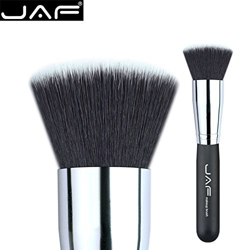Flat Kabuki Makeup Brush -JAF Multipurpose Kabuki Brush Professional Eco Synthetic Hair Mixed Cream Liquid Perfect Concealing Eyes Forehead and Cheeks Master Quality 18SSYL-B (black)