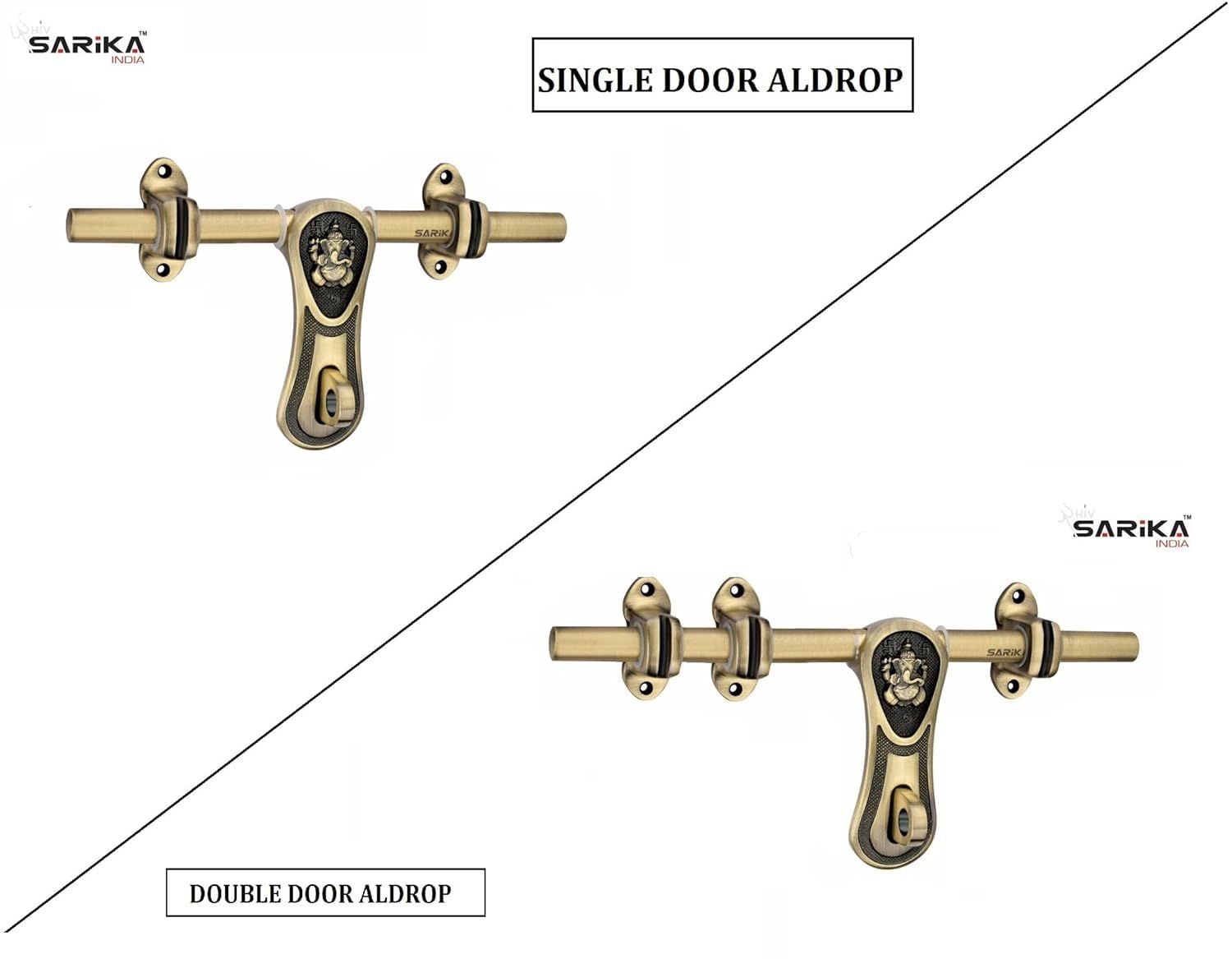 10" Zinc Aldrop | Fancy Aldrop for Door Fitting Kit, Door Accessories | Antique Glossy | Only for Single Door | Leher — Amazon image 5