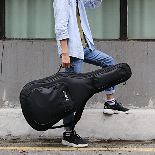 Donner 40 41 Inch Acoustic Guitar Bag, 0.4 Inch Thick Padding Waterproof Guitar Case Gig Bag Adjustable Shoulder Strap With Back Hanger Loop And Music Stand Pocket Black #TOP6