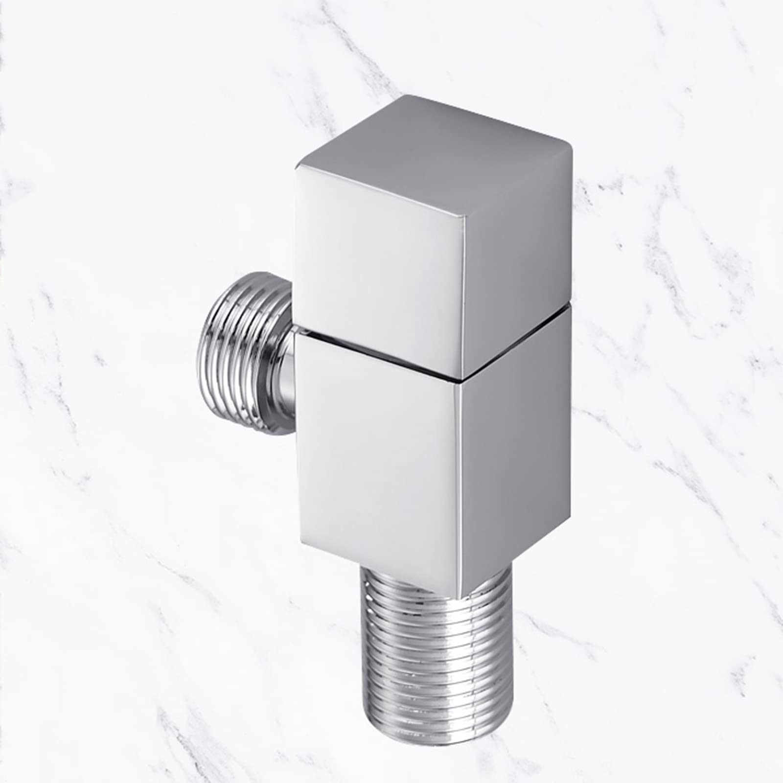 Vanne d'arrêt d'angle G1/2 en laiton carré noir pour salle de bain
