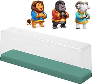 Figure Display Case Clear, Action Figure Storage Box, Figure Showcase,Dustproof Stackable Transparent Cartoon Figure Doll Display Case(14.2 x 3.3 x 4.7in)(Green)