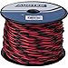 Audtek 100 ft. 16 AWG Stranded OFC Twisted Pair Speaker Cabinet Hookup Wire Red/Black