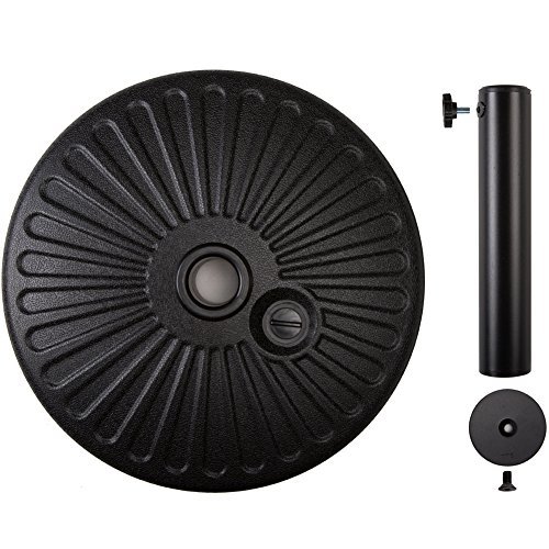 SNAIL 20-inch 50 lbs Sand Fillable Plastic Market Patio Umbrella Base, Umbrella Weights Stand for 6' to 8' Table Umbrella, Black - Thumbnail 3