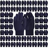 Chicingyou 60 Pairs Jersey Winter Work Gloves Warm General Purpose Garden Gloves with Plush Lining for Men Woman Adult (Blue,Elastic Cuff)