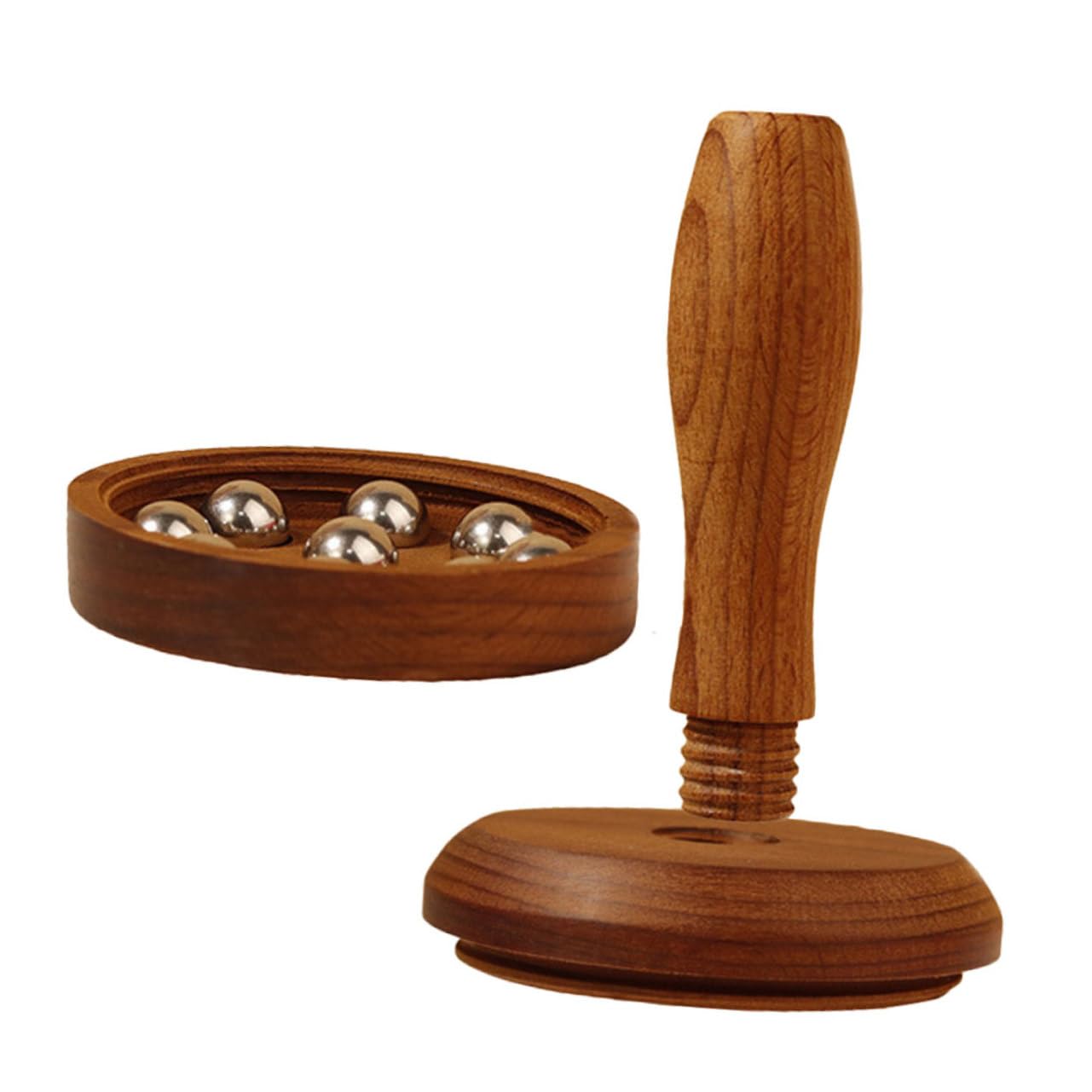 Mikinona Manual Massage Stick Balls Trigger Point Therapy Beechwood Roller Ball Massager for Back Leg and Foot Relief