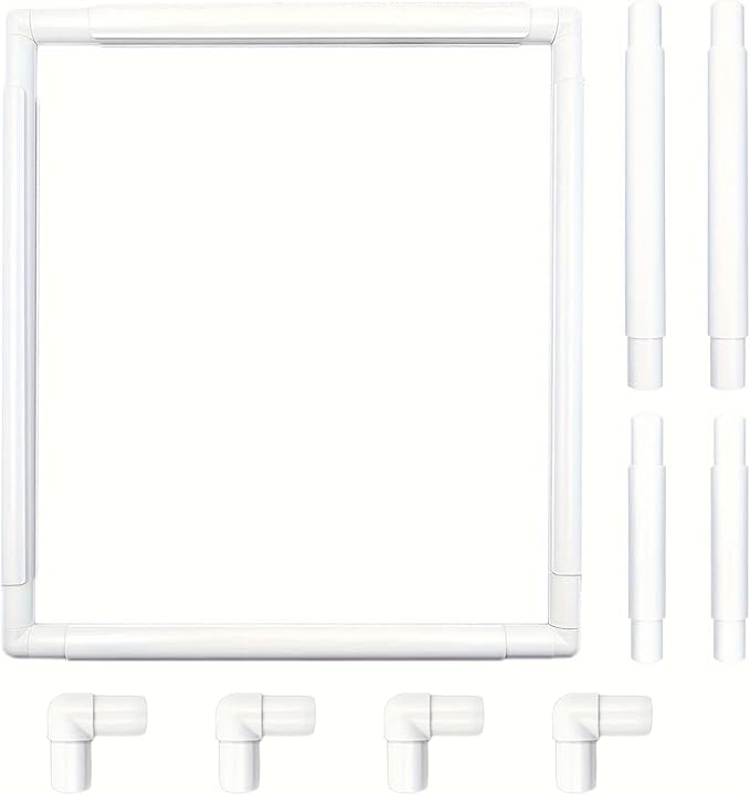 HAND U JOURNEY 2Pcs 17''x17'',11"x8" Universal Clip Frame Set, Square Rectangle Plastic Clip Frame for Embroidery, Quilting, Cross-Stitch, Punch Needle, Silk-Painting. Also Can be Used as 17''x11''
