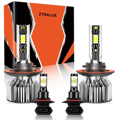 ZYRALUX Fit For Ford F150 2004-2014 Bulbs, 9008 High Low Beam+9145 Fog Lights Bulbs Kit, Plug and Play, Pack of 4