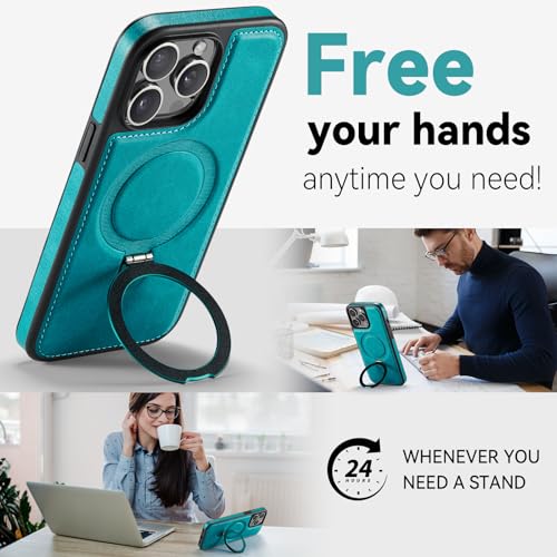 CHEEWADA for iPhone 15 Pro Max Case with Stand Compatible Magsafe, Green by CHEEWADA - Used condition - Image 8