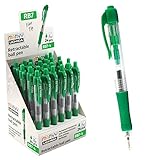 Rubber grip zone Uchida RB7-4 Marvy Retractable Ball Point Pen 0.7 mm, box of 24 Stück, grün ink