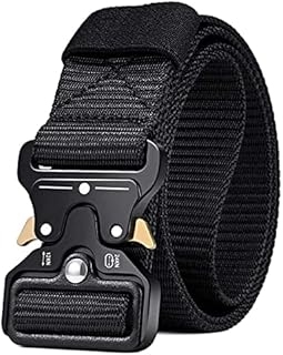 MOZETO Tactical Belts for Men Military Style Work Hiking Riggers Web Gun Belt with Heavy Duty Quick Release Metal Buckle