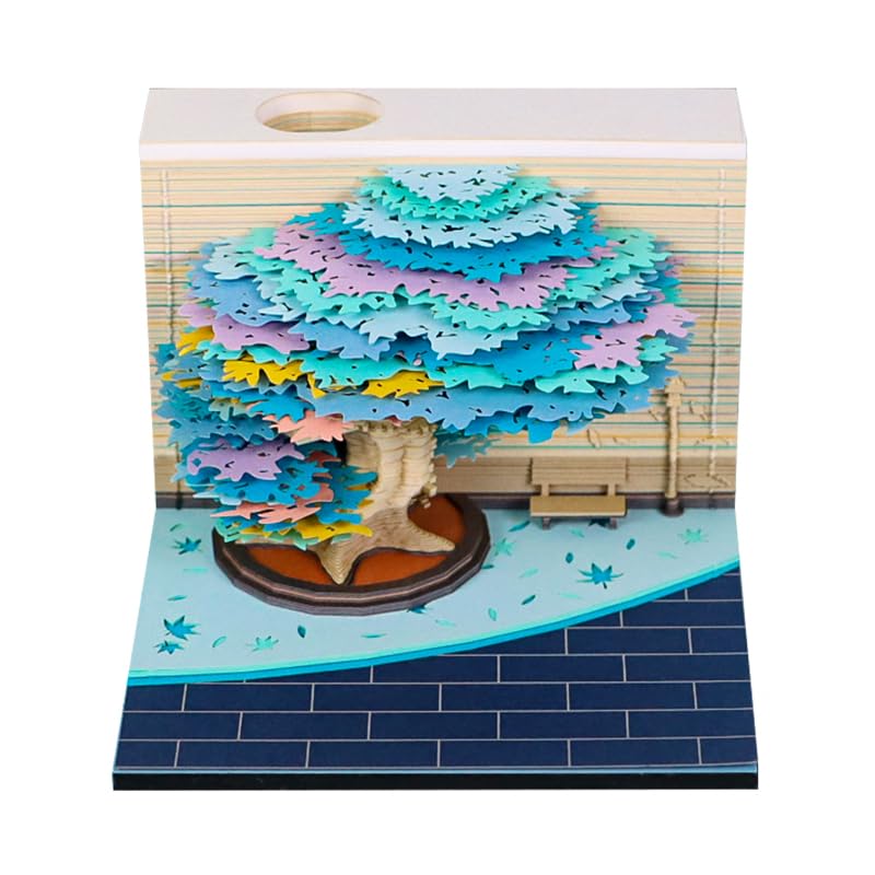 HXCQYGL 3D Notepad, 3D Calendar Tear Off 2026, 2026 Desk Calendar Notepad with Light, Paper Sculpture Desktop Ornament (Winter Tree) โ image 1