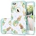 Fingic Pineapple Case for iPhone 7 Plus,iPhone 8 Plus Case,Shiny Pineapple&Fresh Green Silicone Design Summer Case 2 in1 Hybrid Skin Cover Compatible for iPhone 7 Plus/8 Plus (Green)