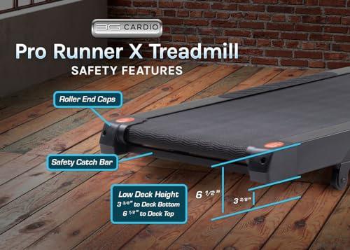 3G Cardio Pro Runner X Treadmill - Heavy Duty Home Construction - FreeSync FTMS Bluetooth Connectivity - Low 6.5" Step-up Height - Foldable Compact Storage - Orthopedic Belt - 350 lb Capacity