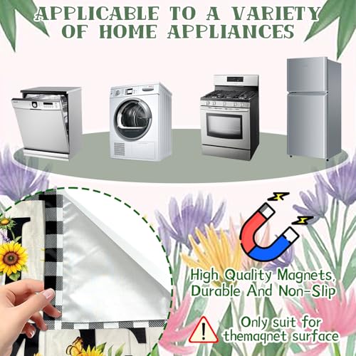 Image of Sunflower Summer Dishwasher Magnet Cover, Sweet Home Spring Dishwasher Magnetic Covers for Kitchen Decoration Farmhouse Dish Washer Covers Refrigerator Sticker Fridge Panel Decal 23x26In