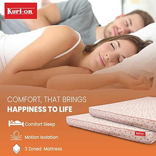 Image of Kurl-On Mattress | Mattress Single Bed, High Density Foam Mattress, 6-Inch Bed Mattress, Mattress Single Size, Sturdy Heavy Duty Foam (78x36x6 Inches, Medium Firm Support)-Jade P