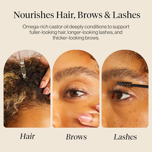 Kitsch 100% Pure Castor Oil Organic Cold Pressed - 2 oz | Unrefined Glass Bottle for Face, Skin, Lashes, Brows, Scalp, Nails & Belly Button – Organic Castor Oil for Hair Growth - image 3