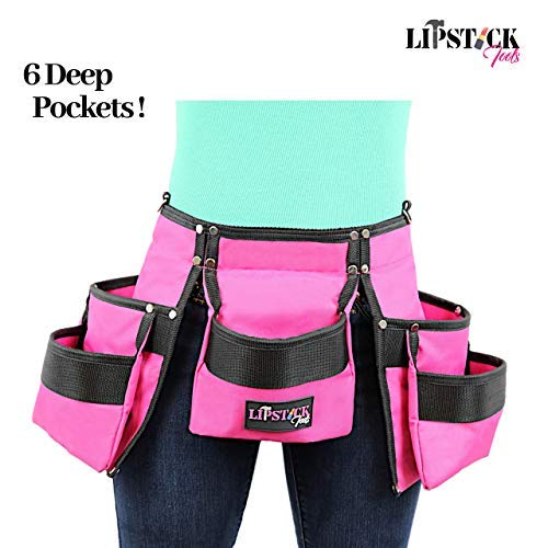 Pink Tool Belt For Women. Keep Your Gardening And Home Improvement Tools Within Hands Reach. Ladies Stylish Belt W/Pouches Carry Your Supplies W/You. Use It For Leisure Or Take It To Work (Adult) #TOP1