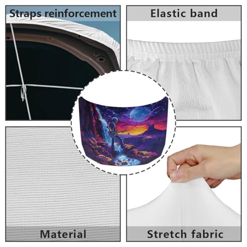 Image of Canyon Skeleton Guitarist Car Hood Cover Protector Car Hood Wrap Blankets Waterproof Stretchable All Weather Universal Automotive Accessories for Most SUV Sedans
