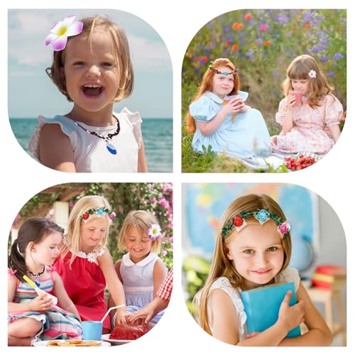 UILYNIU 3 Stück Kinder Mädchen Prinzessin Moana Vaiana Halskette Zubehör Stirnband Prinzessin Party Kleid Mädchen Abenteuer Kleidung Kinder Geburtstag Urlaub Halloween Cosplay (3 Stück)