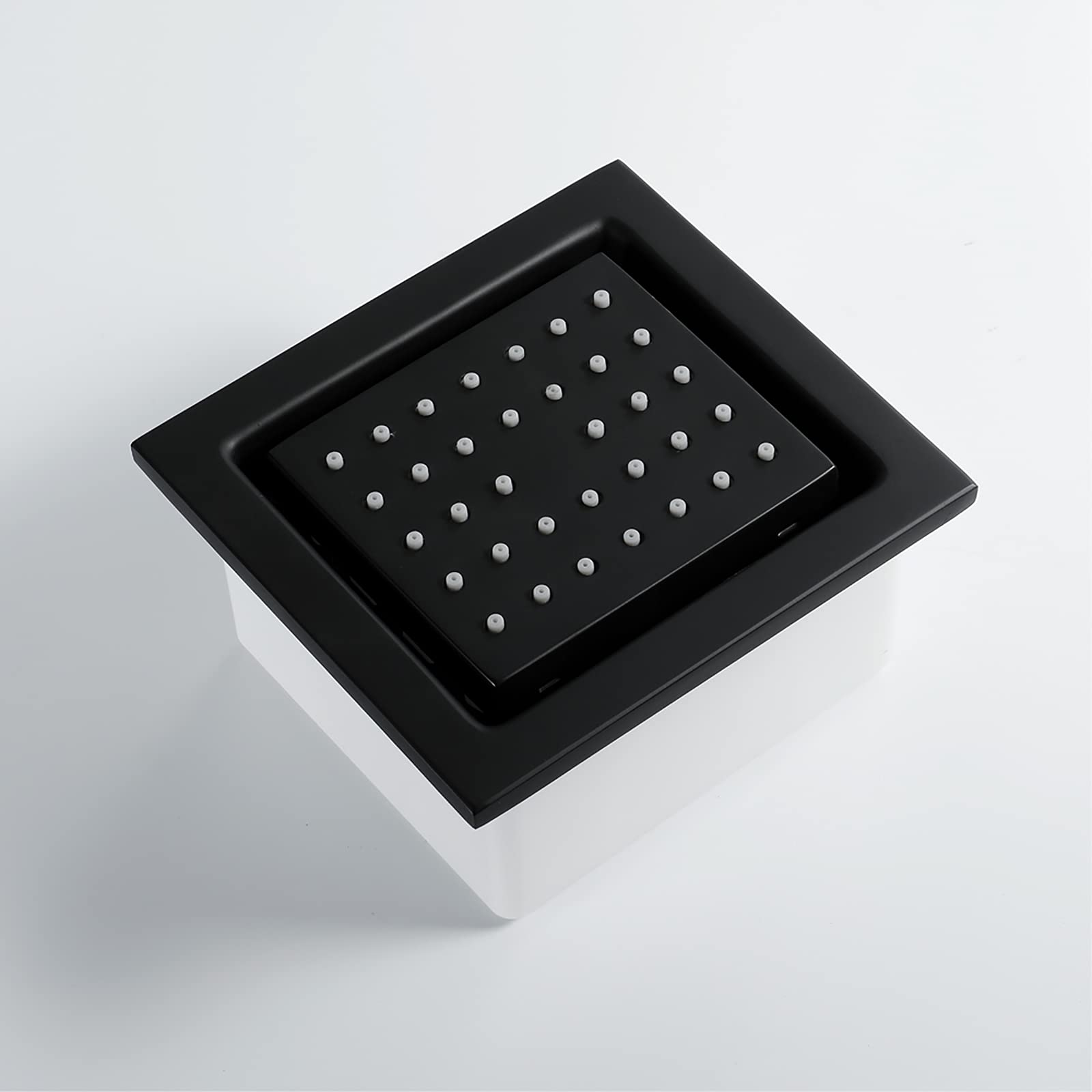 Pommeau de Douche Latéral à Jet Noir Laiton Accessoires de Robinetterie Spa de Massage Mur Monté Douche Réglable Pulvérisation Latérale, 120x130mm,2 pcs
