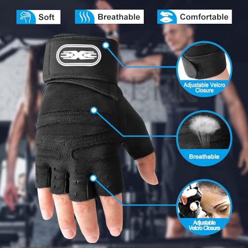 Gadom Weight Lifting Gloves with Wrist Support - Breathable Gym Workout Gloves for Men/Women, Anti-Slip Padded Palm for Weightlifting, Training, Fitness, Pull-Ups - Image 3