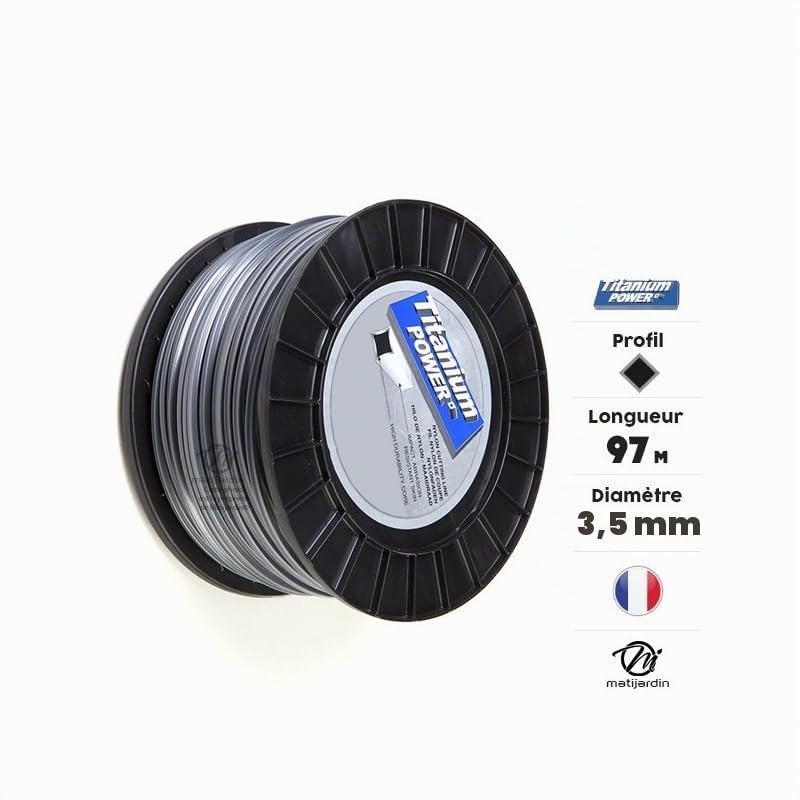 Matijardin - Fil débroussailleuse Carré 3,5 mm x 97 m Titanium Power
