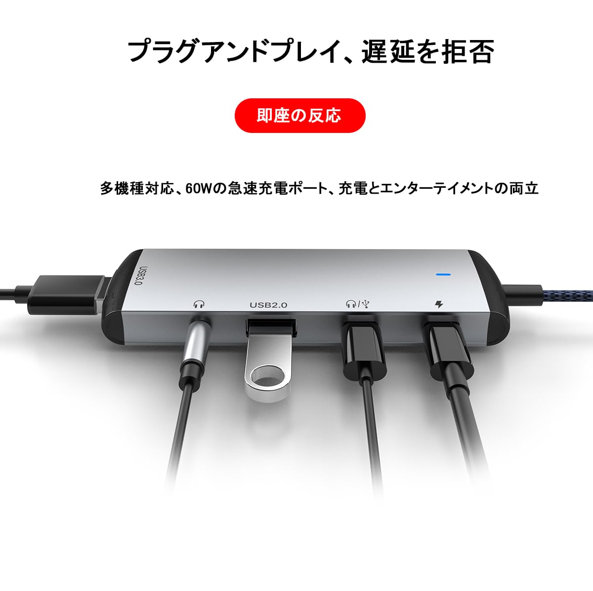 Amazon.co.jp: GUROYI 5 in 1 USB C ハブ タイプCイヤホン変換ケーブル