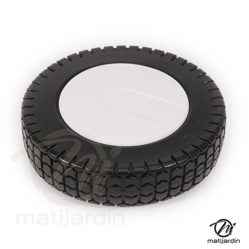 Matijardin - 2 roues de tondeuse universelles Ø 180 mm + jeu de 3 bagues 8/10/12,7 mm