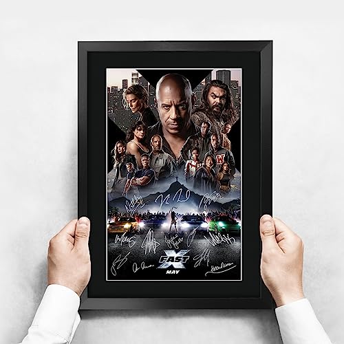 HWC Trading FR A3 Fast and the Furious 10 Fast X Vin Diesel Cadeaux imprimés affiche photo autographe signée pour les fans de cinéma - A3 Encadré – vue 3