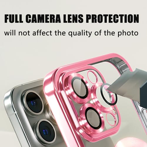 Image of Misscase for iPhone 14 Pro Max Magnetic Glitter Case Compatible with MagSafe,Full Protection Slim Shockproof Anti-Scratch Case with Camera Lens Protector Logo View Dust-Proof Net for Women Pink